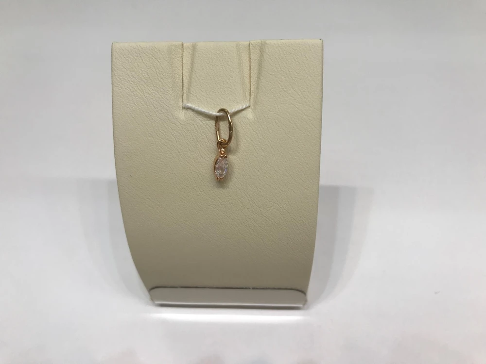 Подвес с фианитом из красного золота 585 пробы