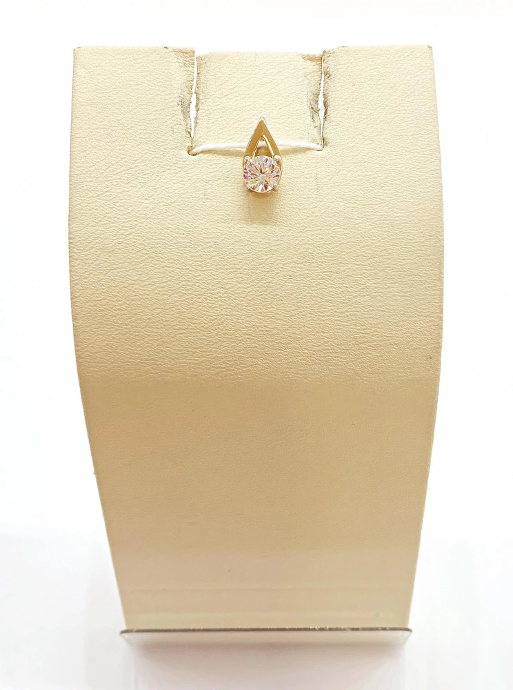 Подвес с фианитом из красного золота 585 пробы