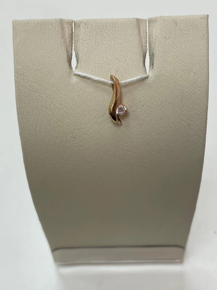 Подвес с фианитом из красного золота 585 пробы