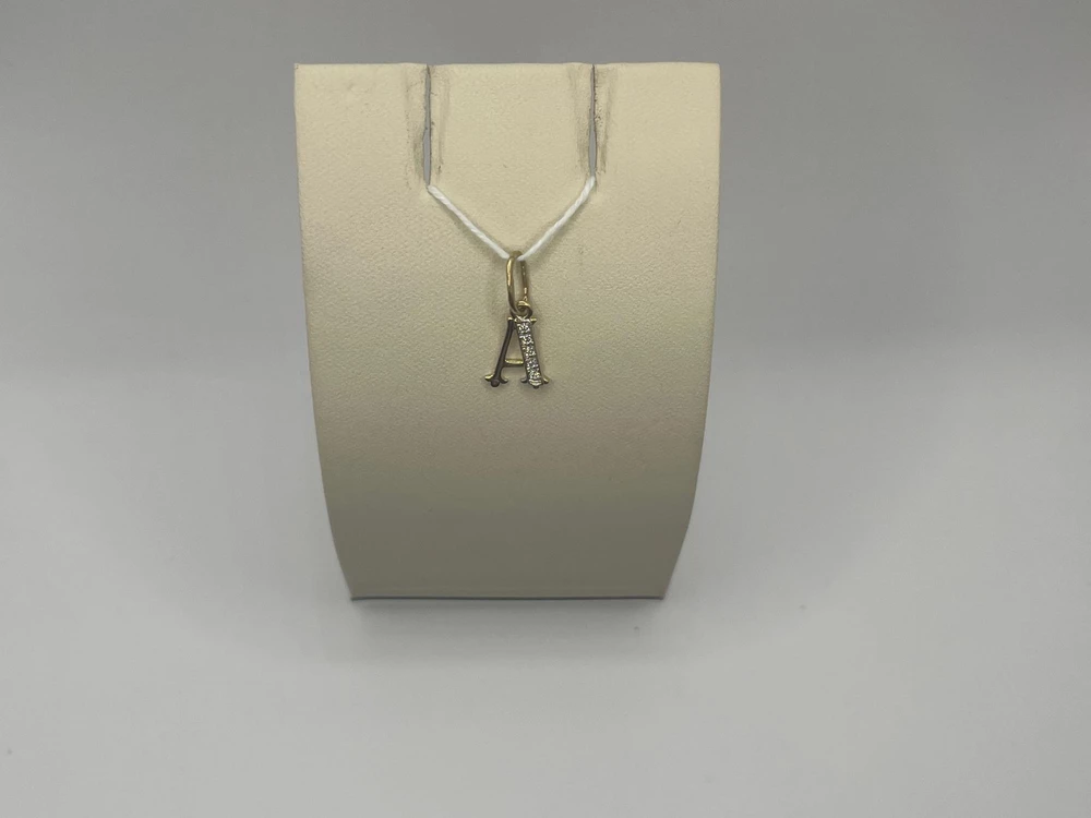 Подвес с фианитом из желтого золота 585 пробы