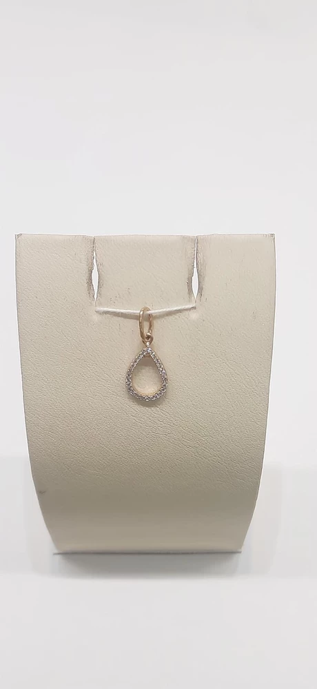 Подвес с фианитом из красного золота 585 пробы