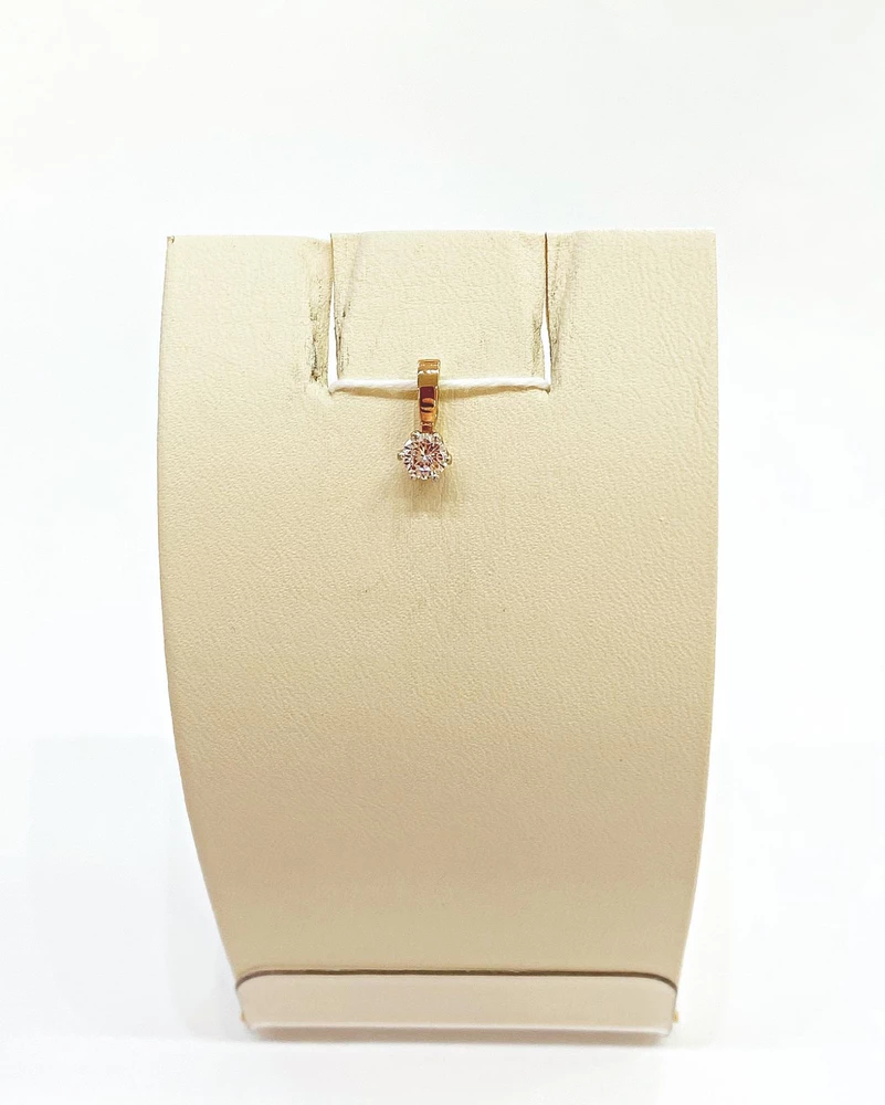 Подвес с фианитом из красного золота 585 пробы