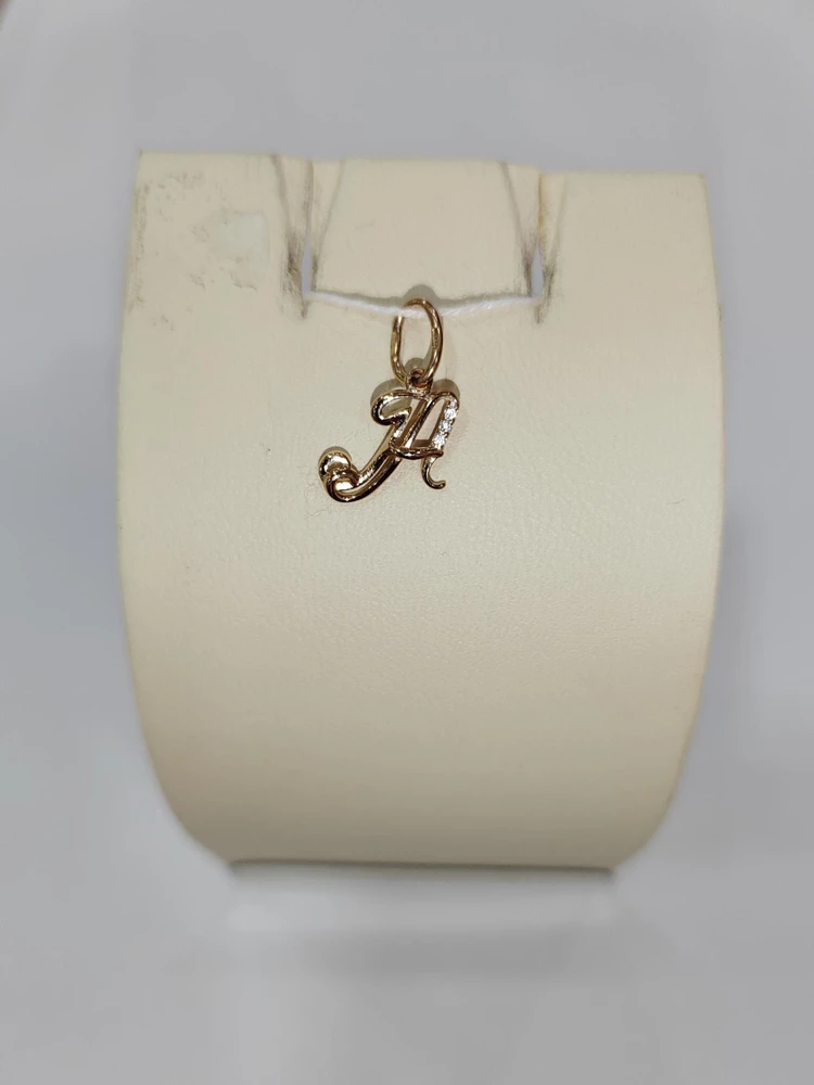 Подвес с фианитом из красного золота 585 пробы