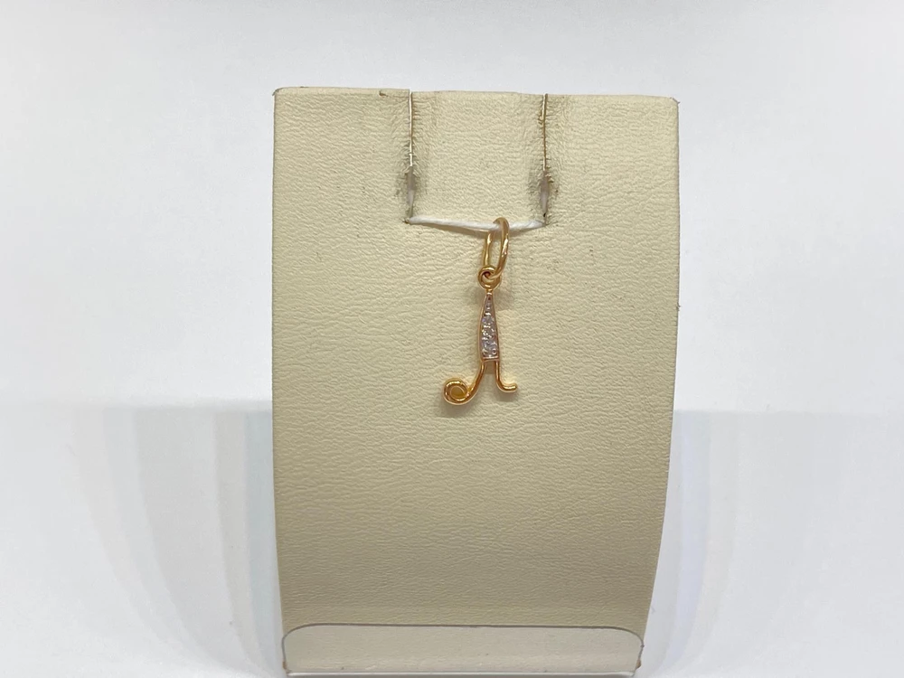 Подвес с фианитом из красного золота 585 пробы