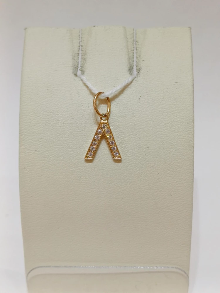 Подвес с фианитом из красного золота 585 пробы