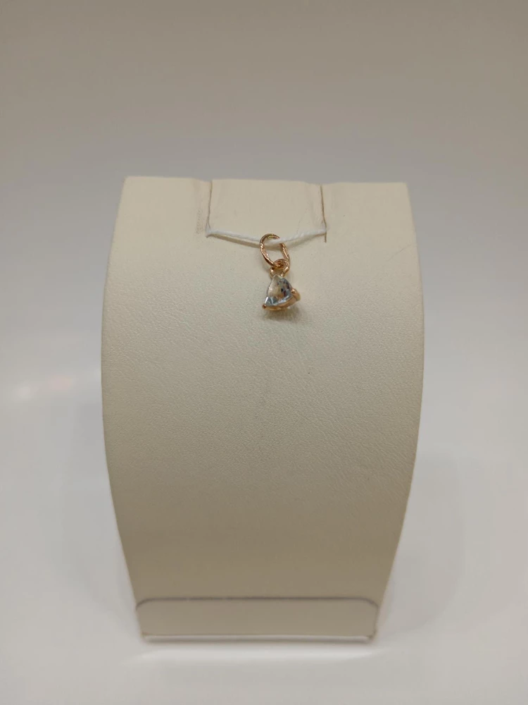 Подвес с фианитом из красного золота 585 пробы