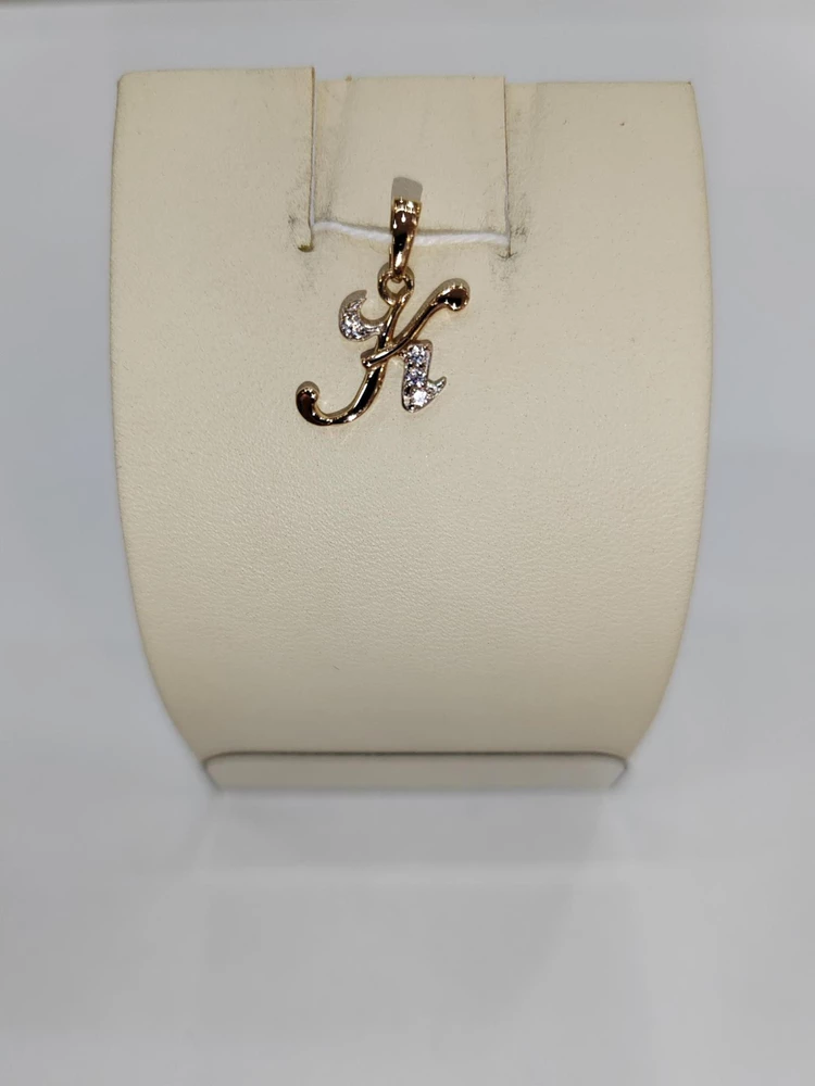 Подвес с фианитом из красного золота 585 пробы