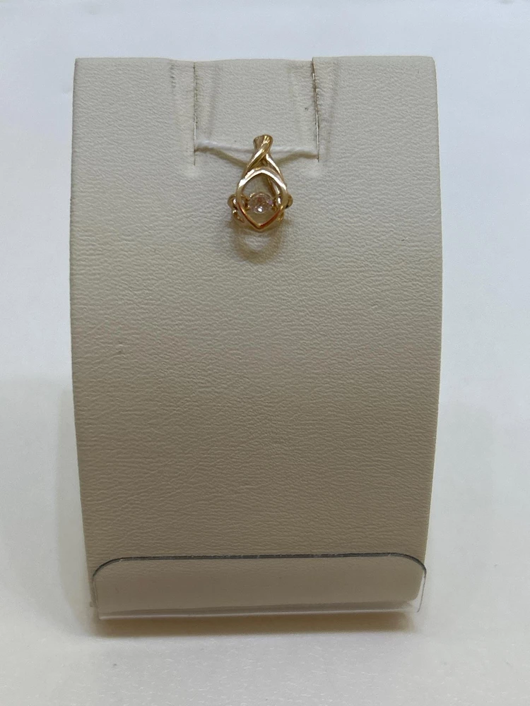 Подвес с фианитом из красного золота 585 пробы