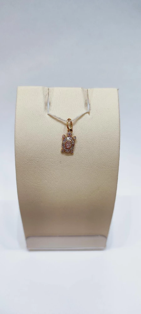 Подвес с фианитом из красного золота 585 пробы