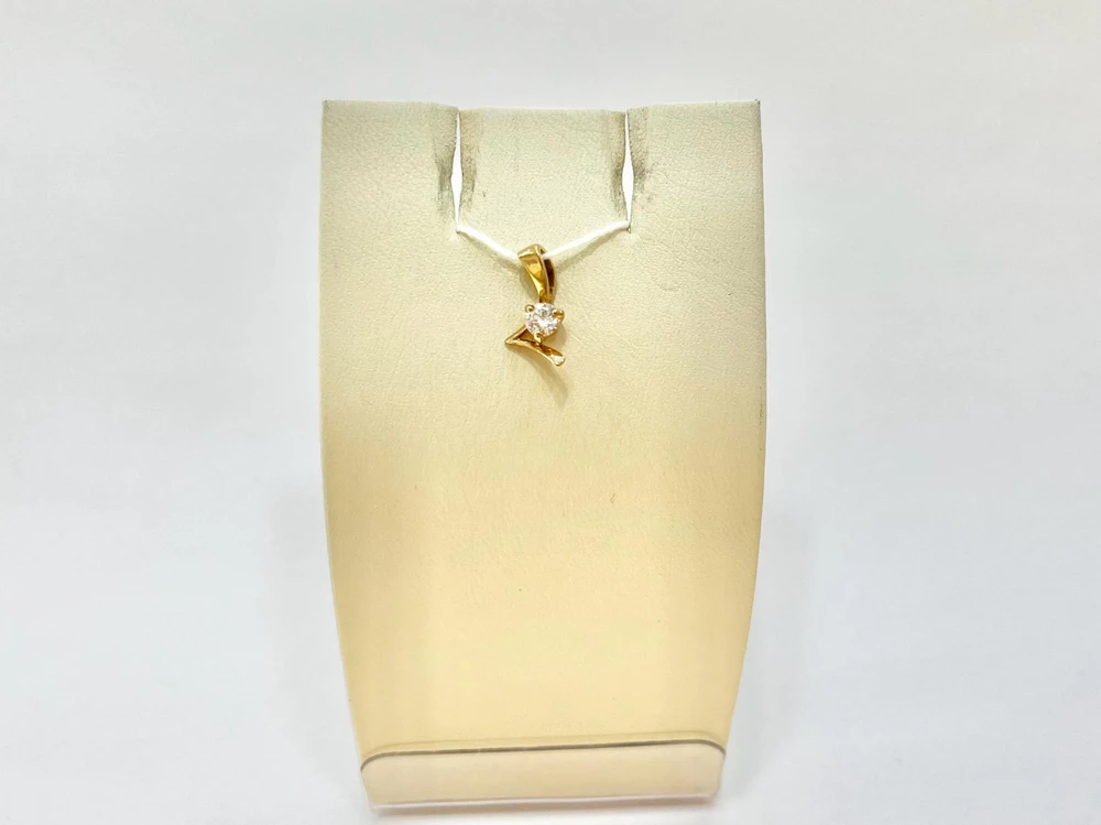 Подвес с фианитом из красного золота 585 пробы