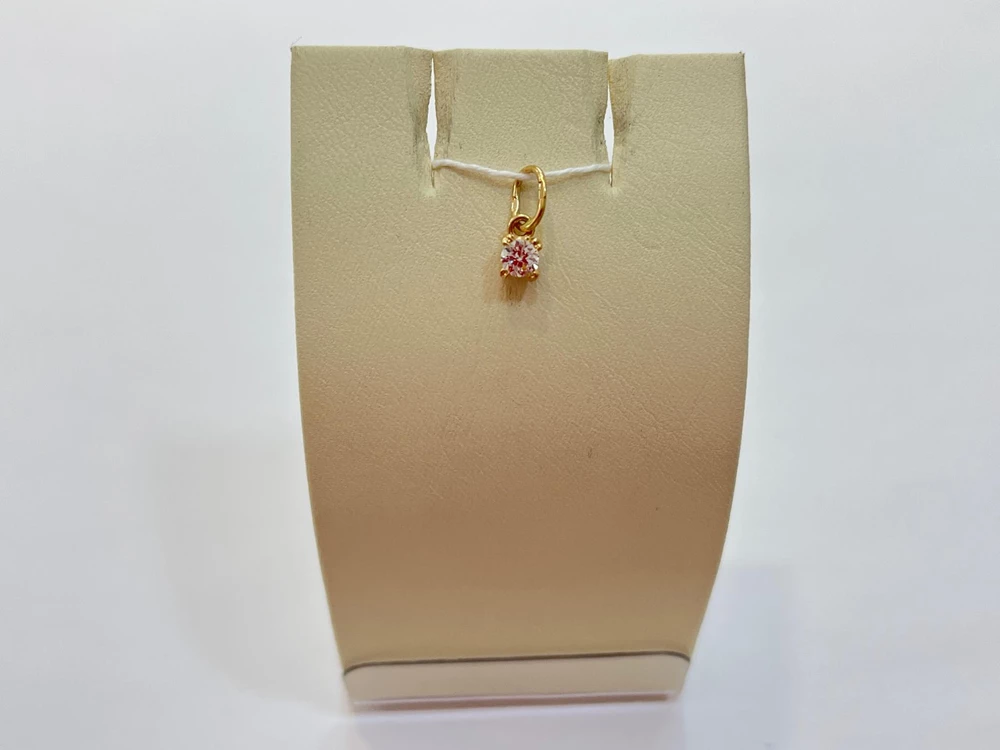 Подвес с фианитом из красного золота 585 пробы