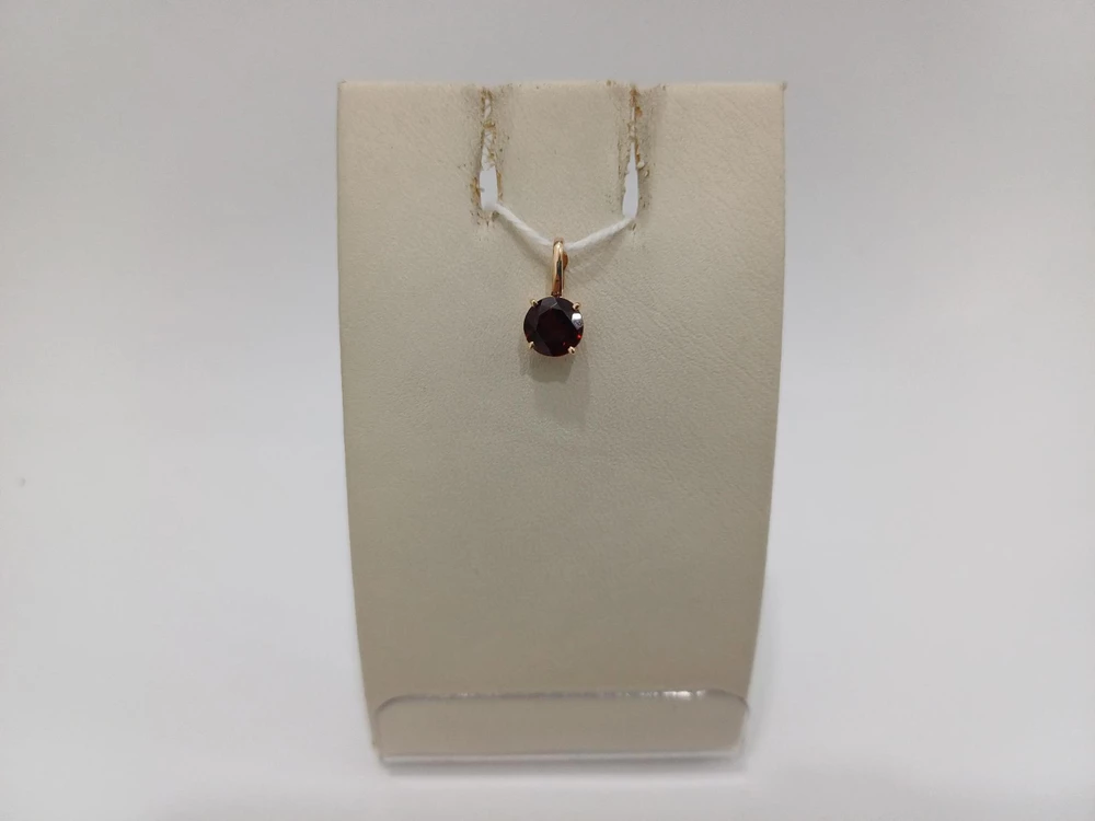 Подвес с фианитом из красного золота 585 пробы