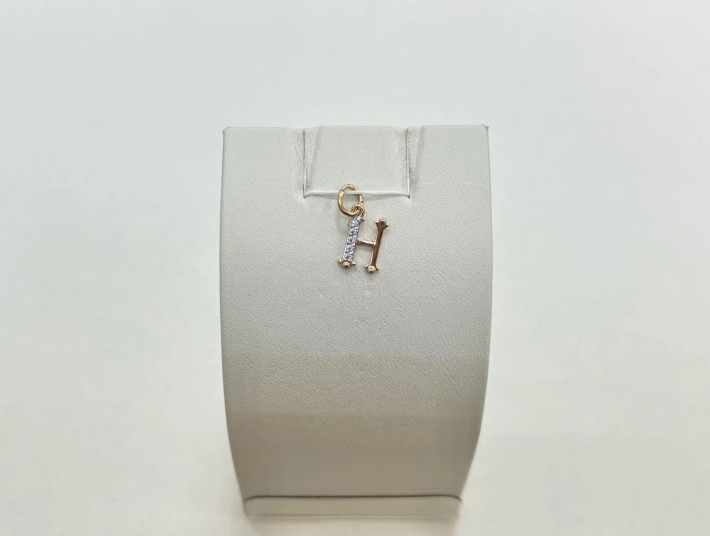 Подвес с фианитом из красного золота 585 пробы