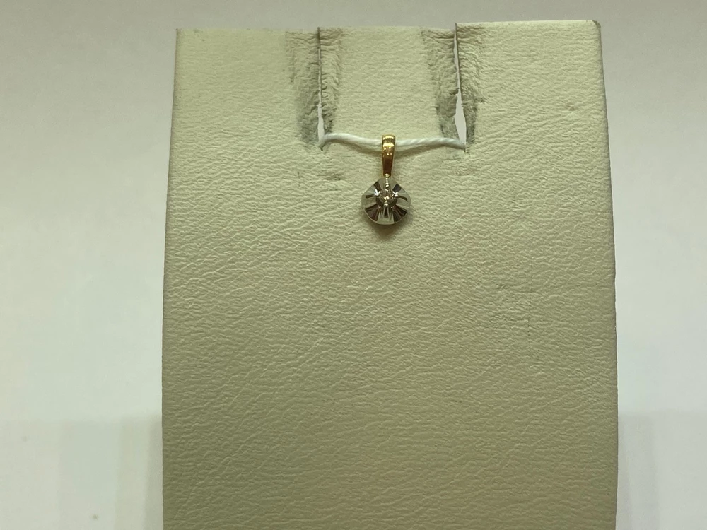 Подвес с бриллиантом из красного золота 585 пробы