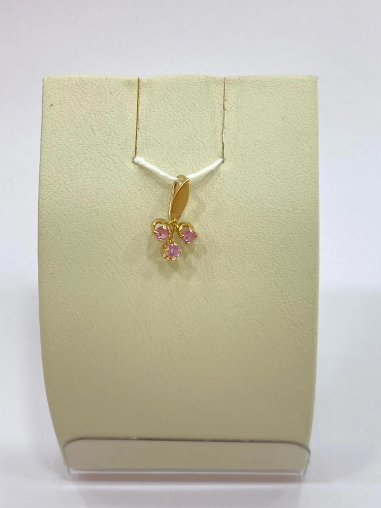 Подвес с фианитом из красного золота 583 пробы