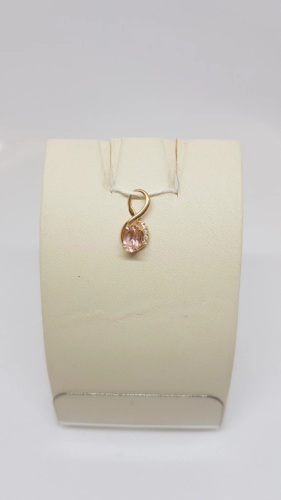 Подвес с фианитом из красного золота 585 пробы