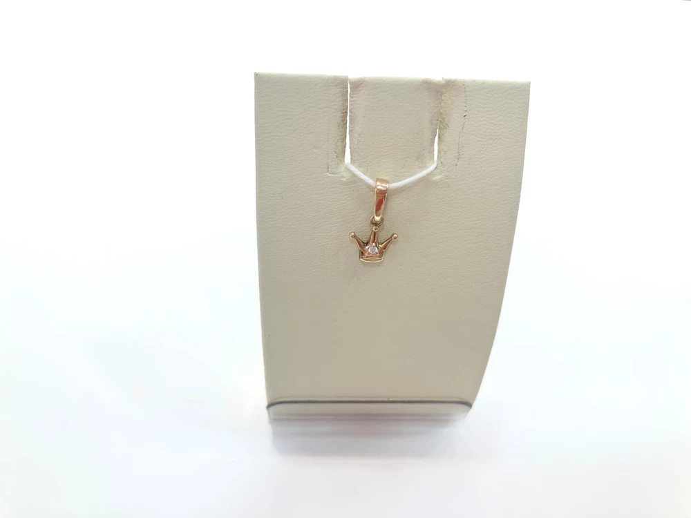 Подвес с фианитом из красного золота 585 пробы