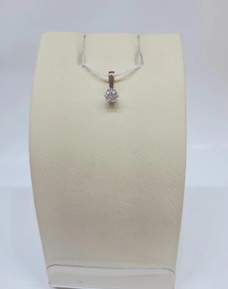 Подвес с фианитом из красного золота 585 пробы