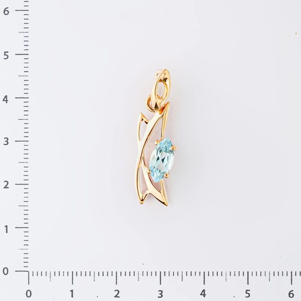 Подвес с топазом из красного золота 585 пробы