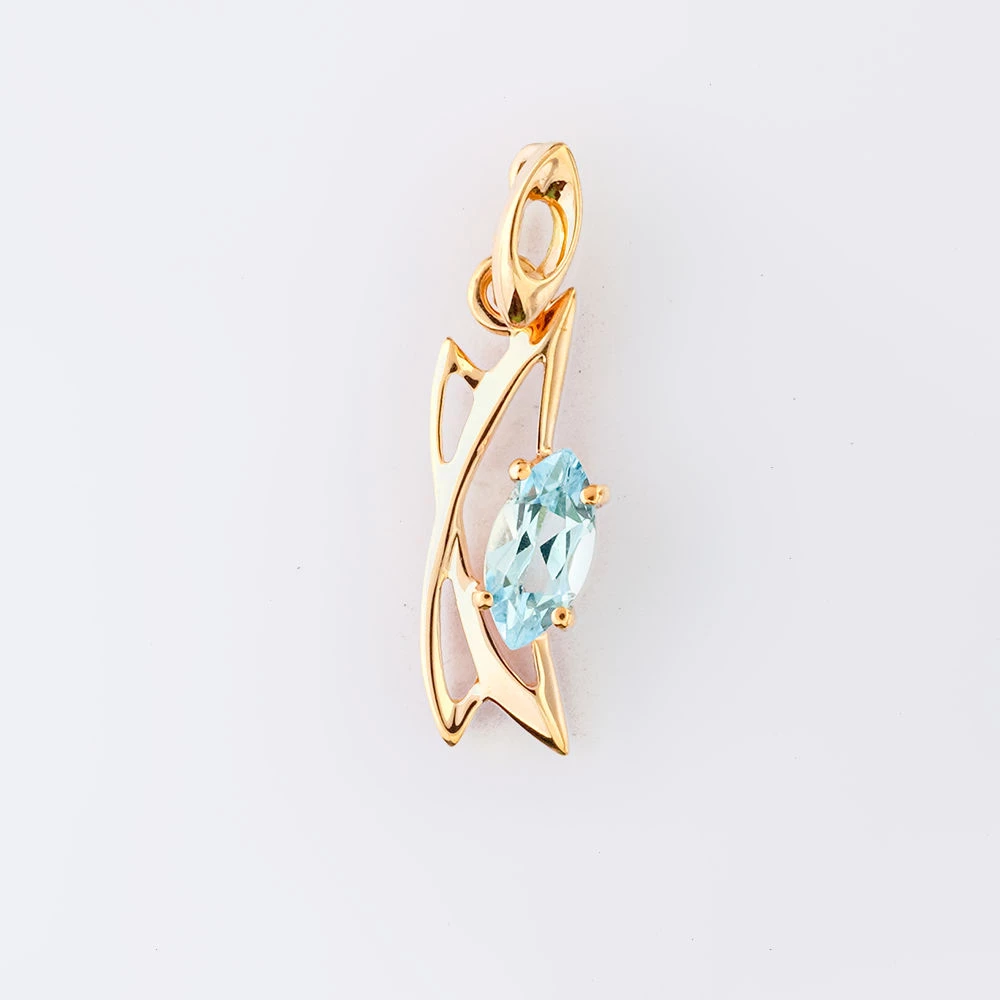 Подвес с топазом из красного золота 585 пробы