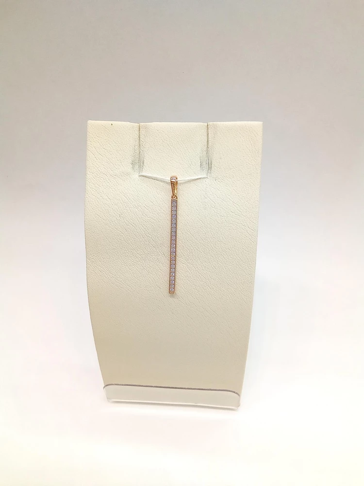 Подвес с фианитом из красного золота 585 пробы