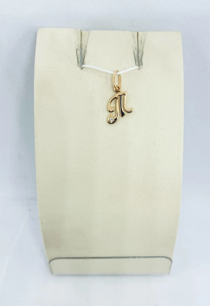 Подвес с фианитом из красного золота 585 пробы