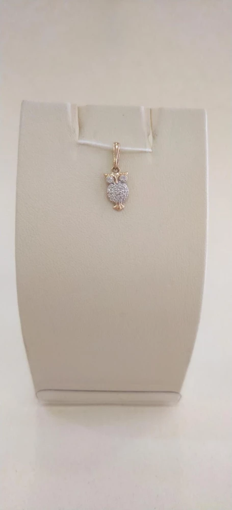 Подвес с фианитом из красного золота 585 пробы