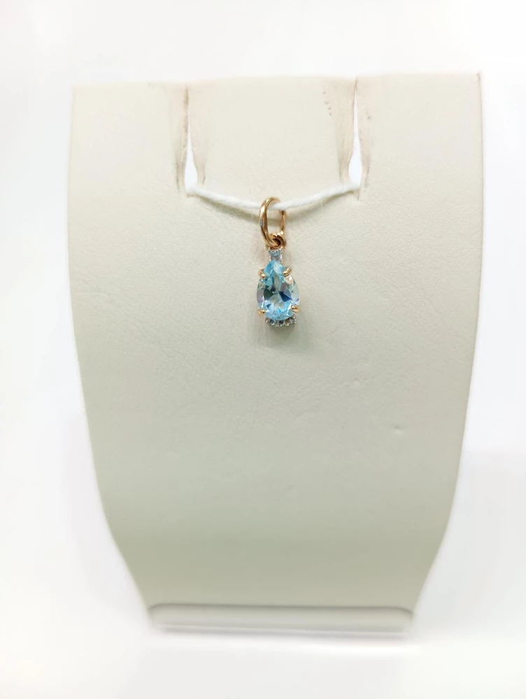 Подвес с топазом из красного золота 585 пробы