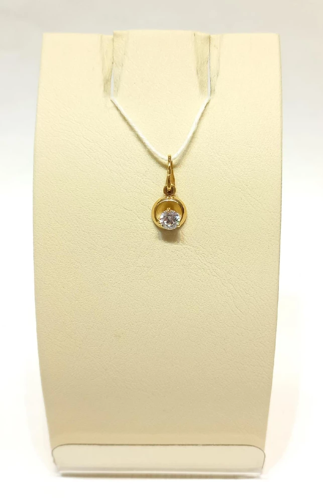 Подвес с фианитом из красного золота 585 пробы