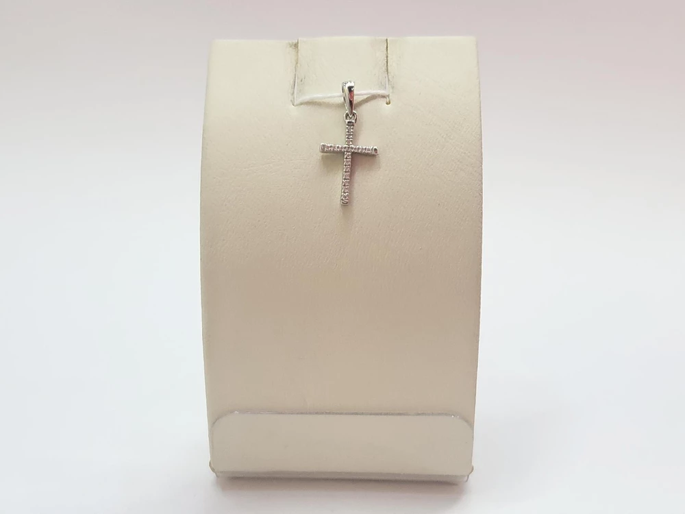 Подвес с фианитом из белого золота 585 пробы