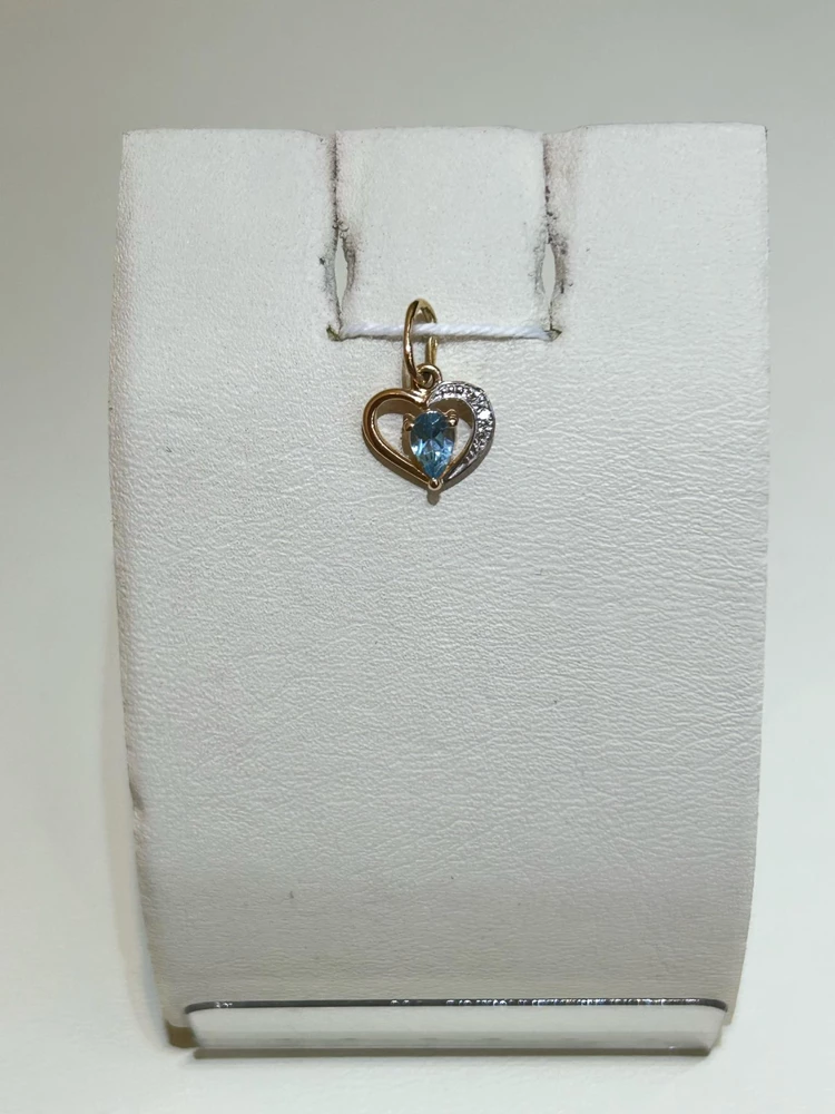 Подвес с фианитом из красного золота 585 пробы