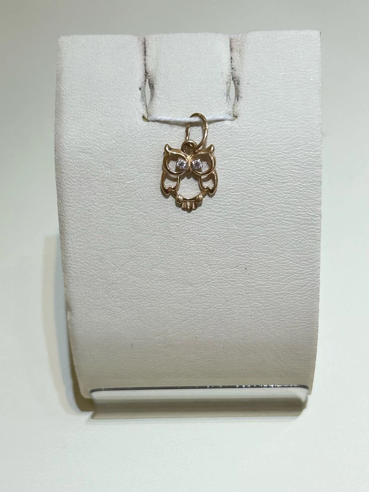 Подвес с фианитом из красного золота 585 пробы