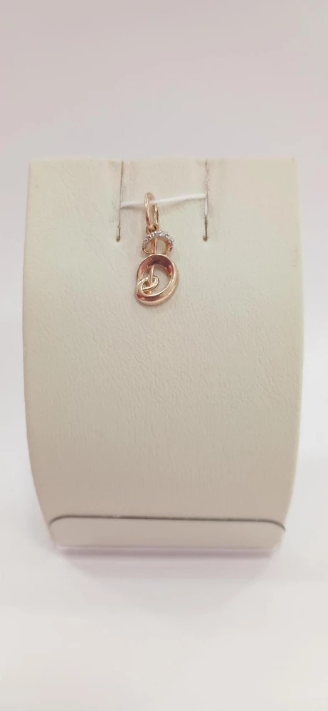 Подвес с фианитом из красного золота 585 пробы Подвес с фианитом из красного золота 585 пробы