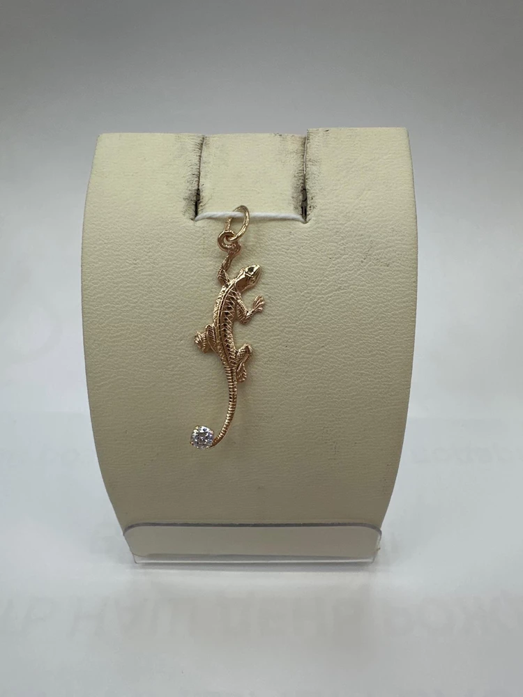 Подвес с фианитом из красного золота 585 пробы