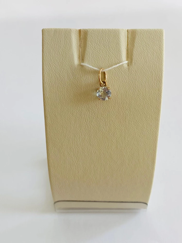 Подвес с фианитом из красного золота 585 пробы