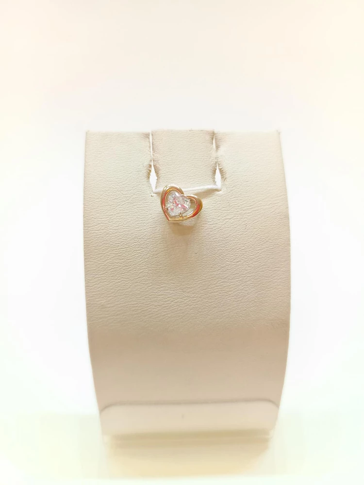 Подвес с фианитом из красного золота 585 пробы