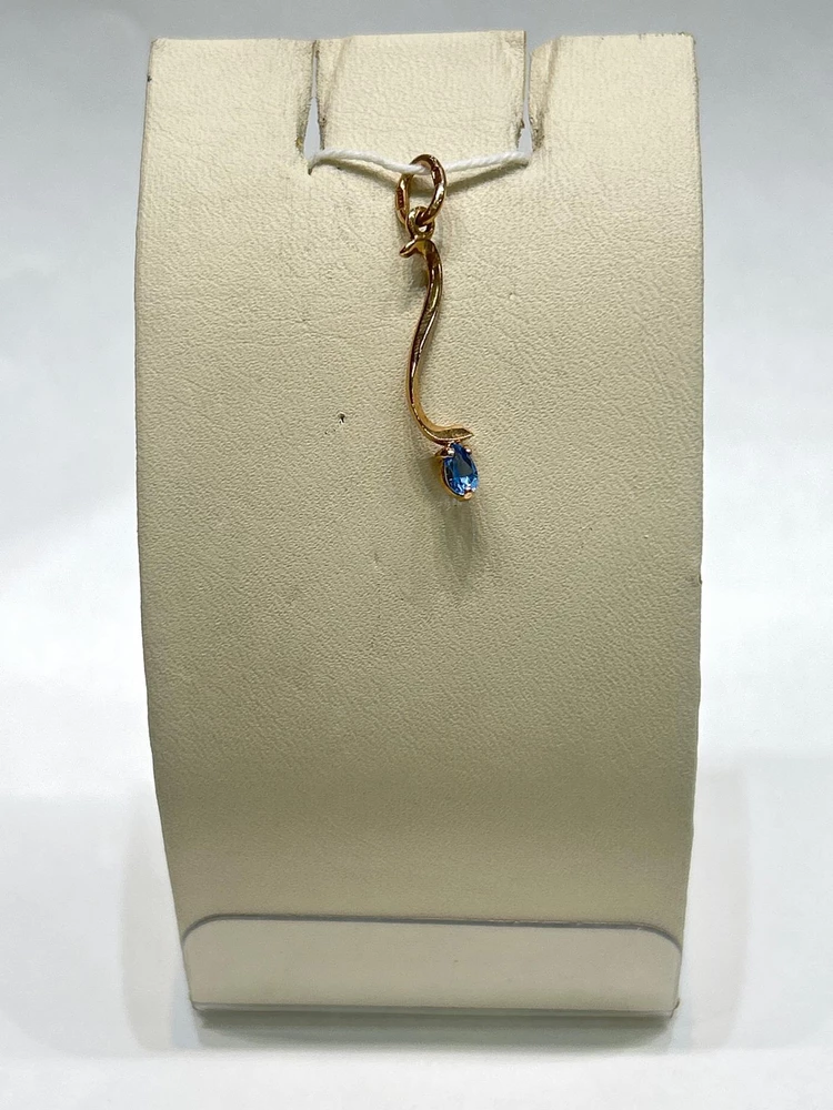 Подвес с топазом из красного золота 585 пробы