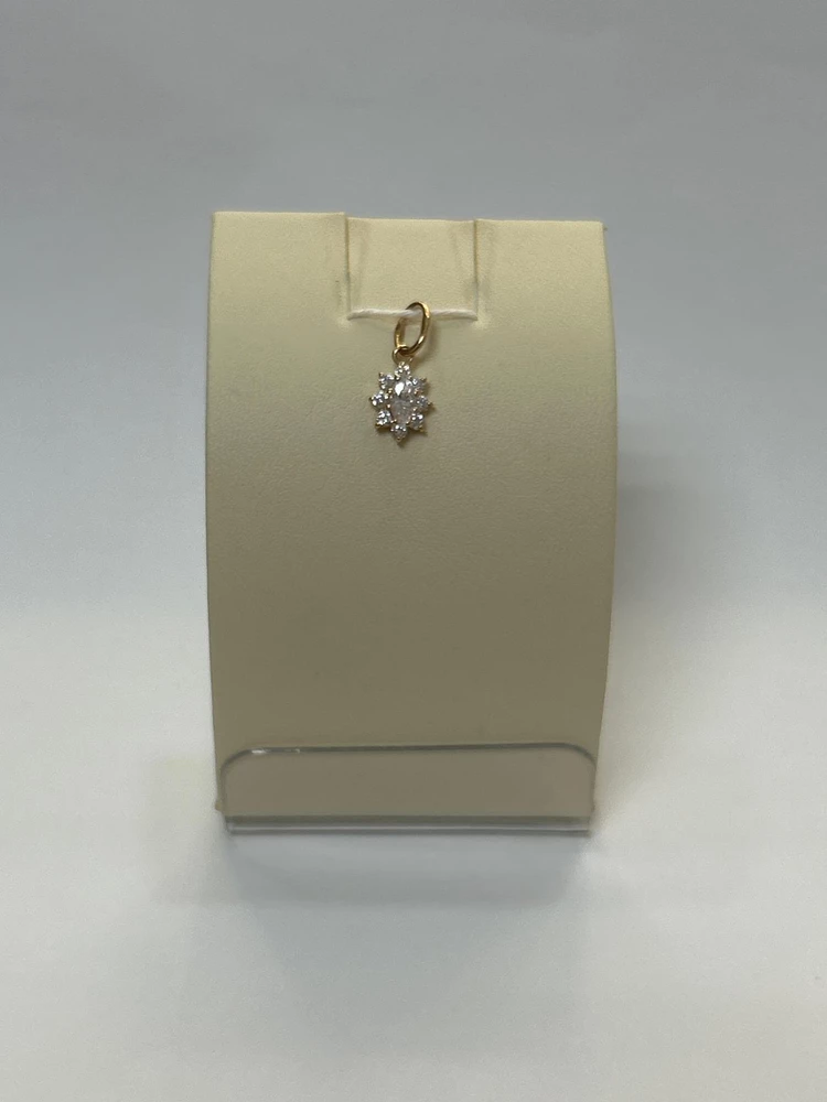 Подвес с фианитом из красного золота 585 пробы