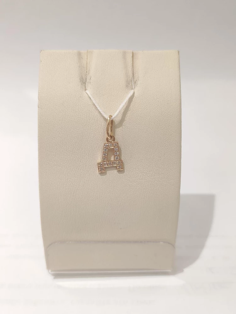 Подвес с фианитом из красного золота 585 пробы