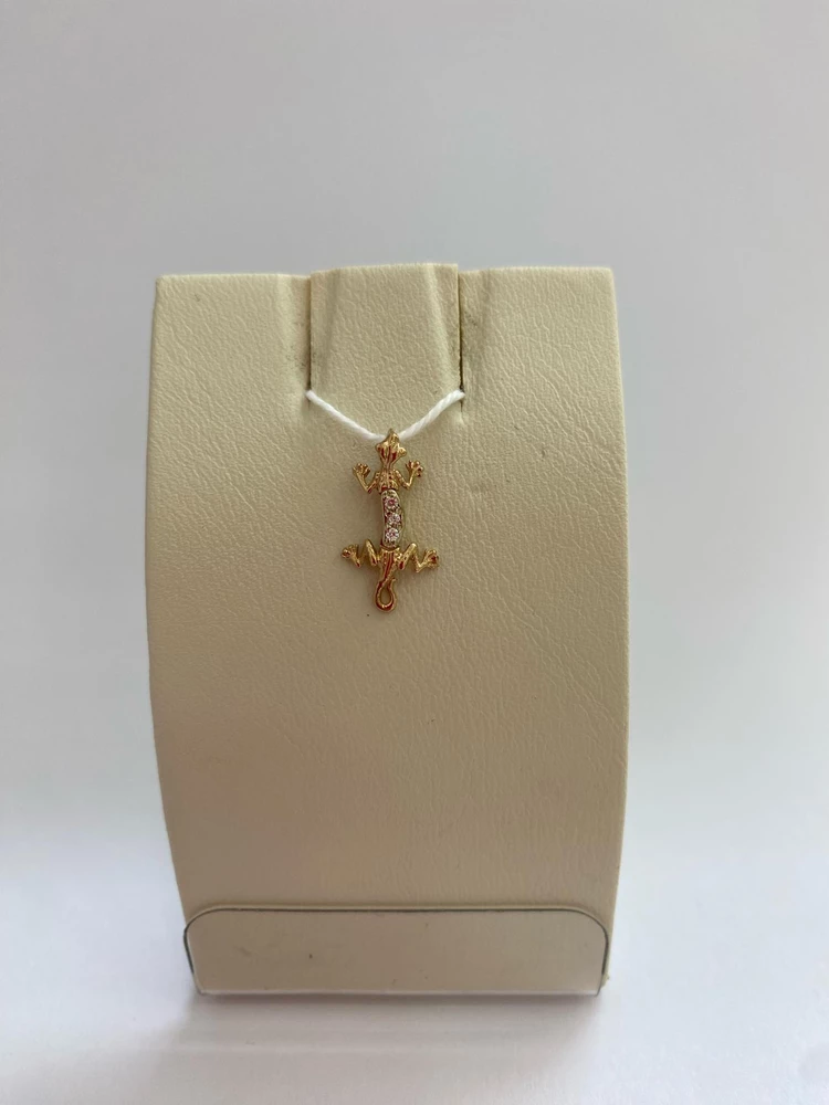 Подвес с фианитом из красного золота 585 пробы