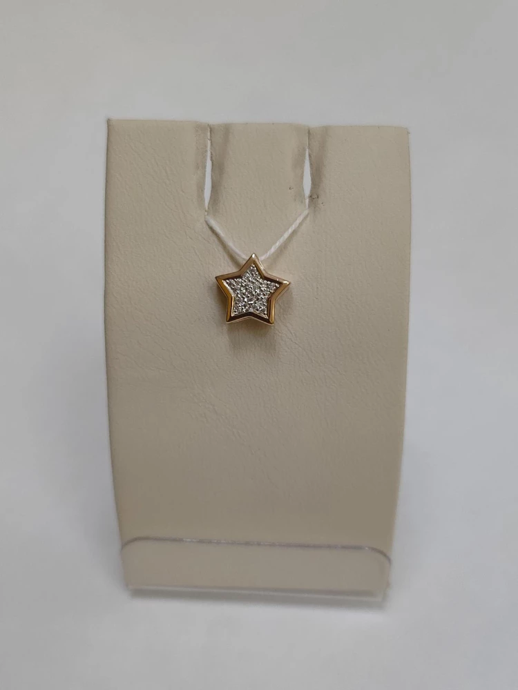 Подвес с фианитом из красного золота 585 пробы