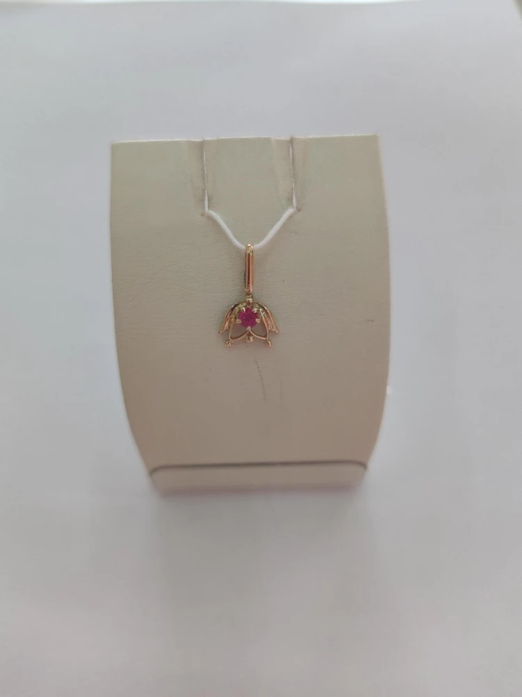 Подвес с фианитом из красного золота 583 пробы