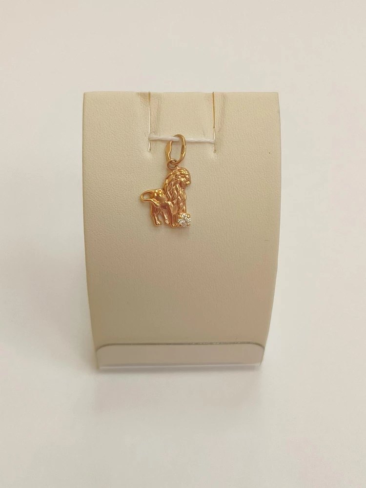 Подвес с фианитом из красного золота 585 пробы