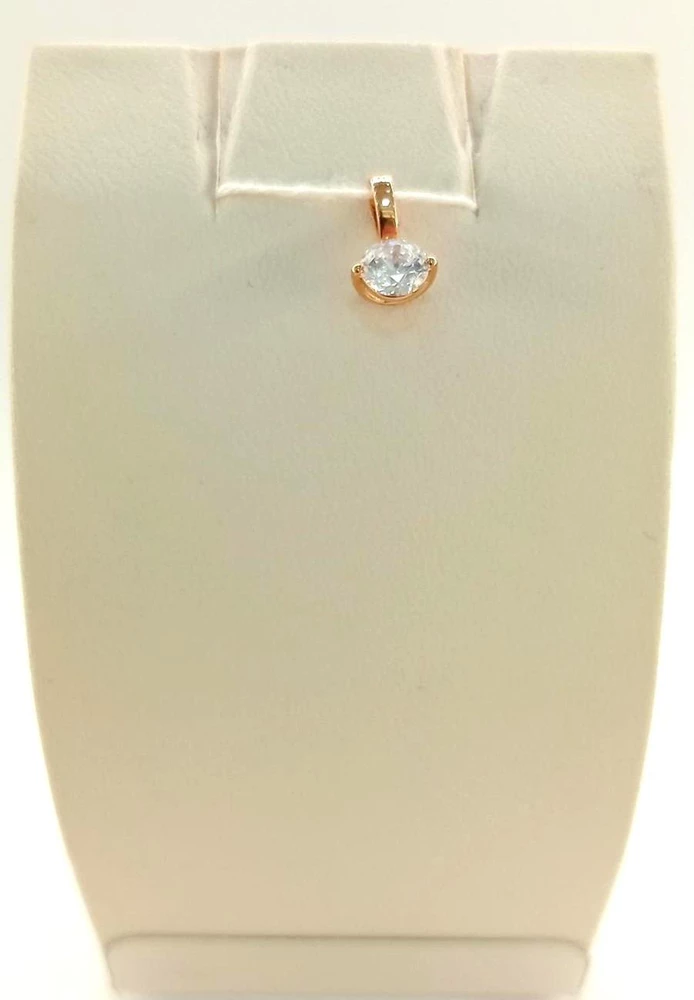 Подвес с фианитом из красного золота 585 пробы