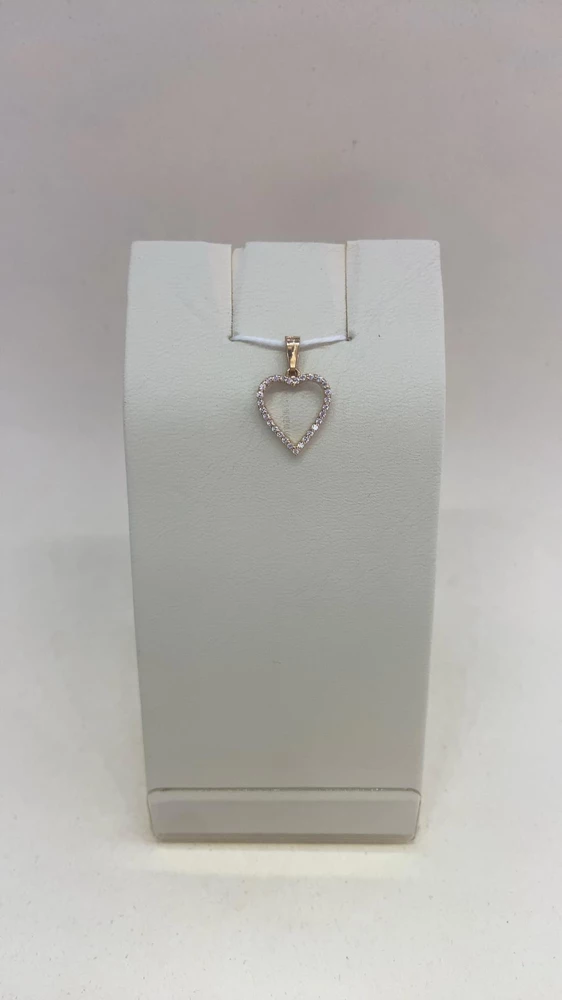 Подвес с фианитом из красного золота 585 пробы