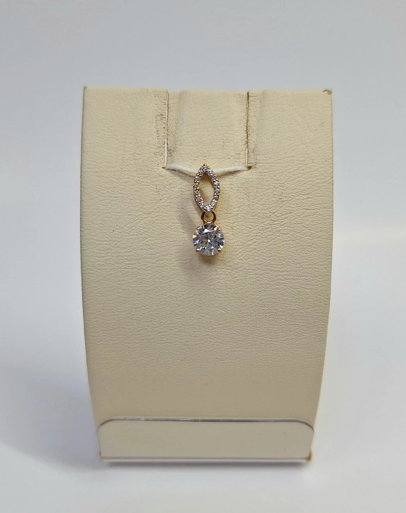 Подвес с фианитом из красного золота 585 пробы