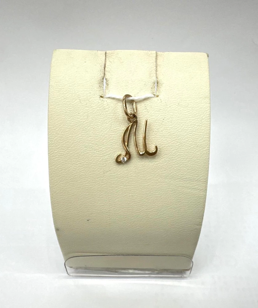 Подвес с фианитом из красного золота 585 пробы