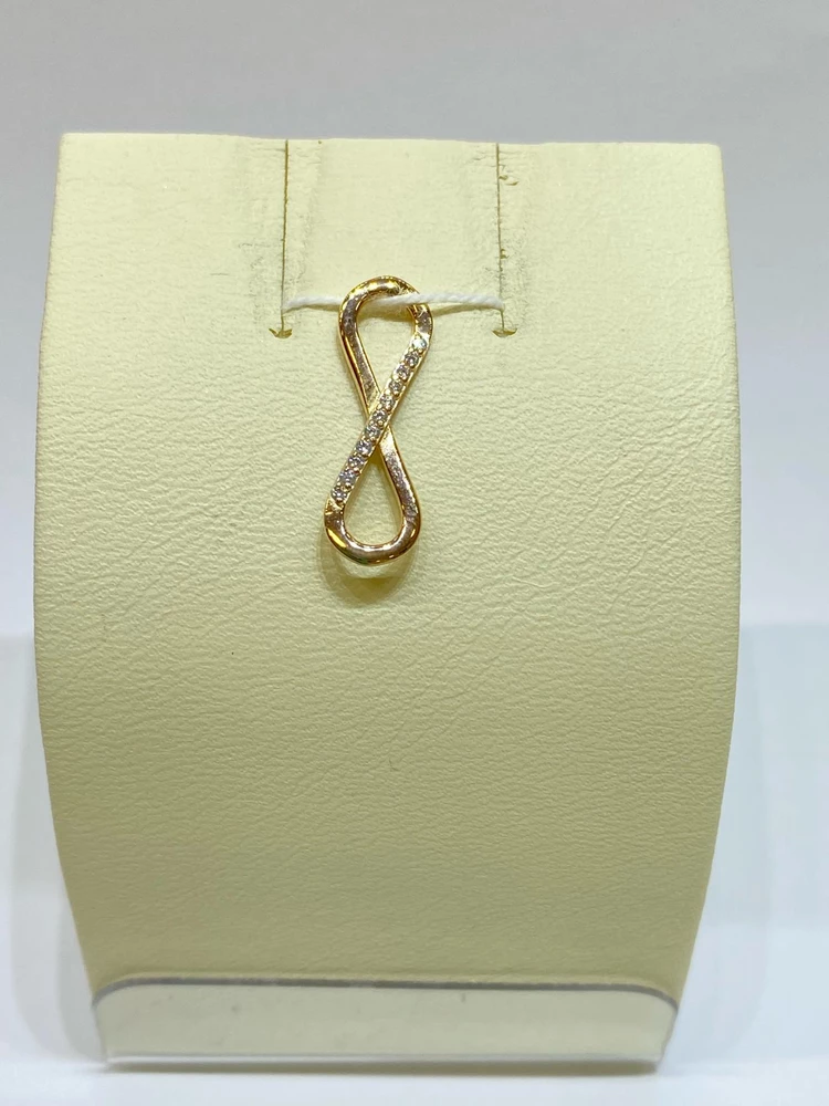 Подвес с фианитом из красного золота 585 пробы