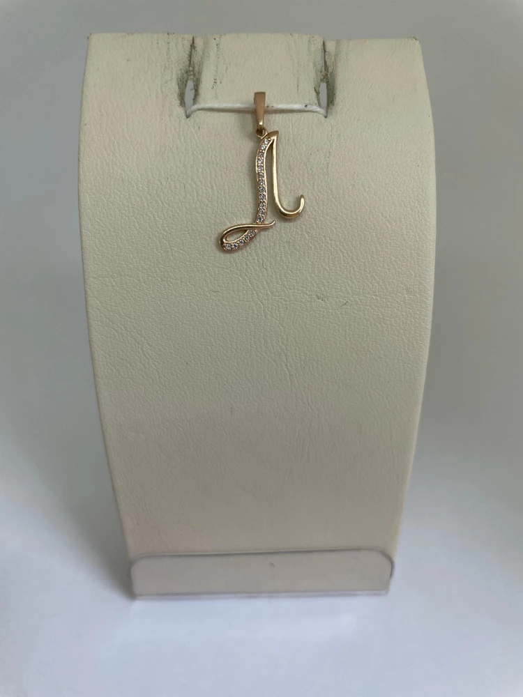 Подвес с фианитом из красного золота 585 пробы