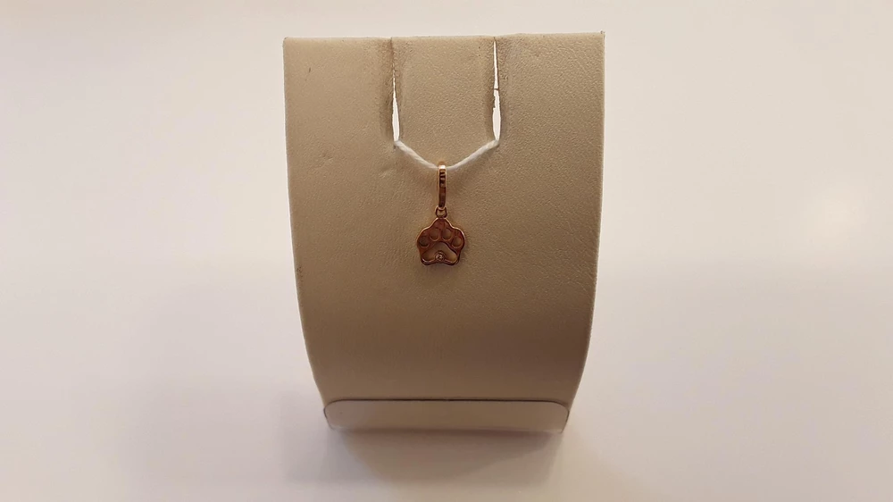 Подвес с бриллиантом из красного золота 585 пробы